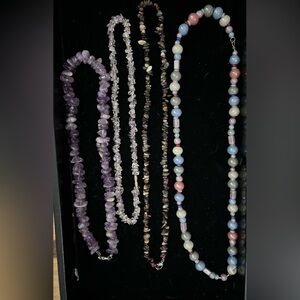 Natural Stone 4 Piece Necklace Set